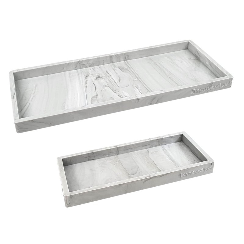 Spacewiser Countertop and Vanity Tray - 2 PC (11  and 7 ) Shatterproof Silicone Kitchen and Bathroom Trays for Counter  Kitchen Soap Dispenser Tray  Vanity Trays for Bathroom  Perfume Key Tray - Image 1